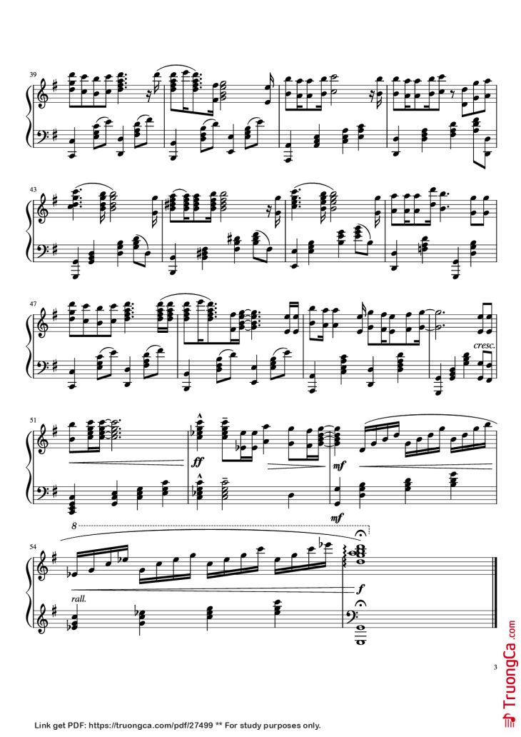 Page 3 of the piano sheet music PDF – Orange Piano by 7!!
