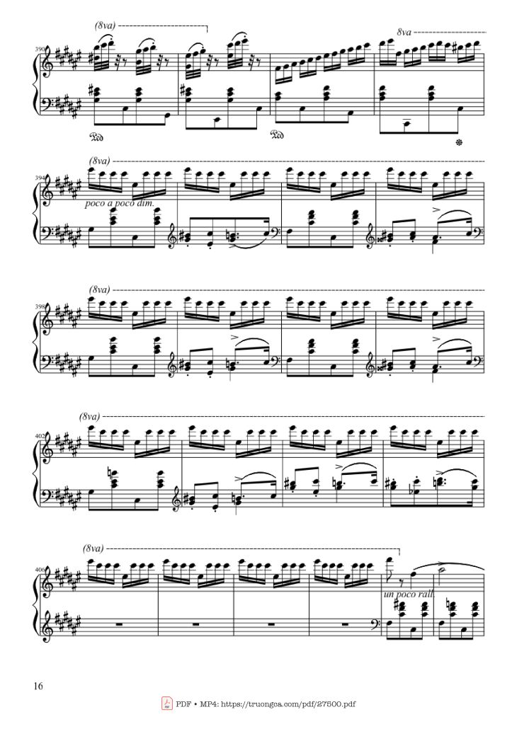 Page 16 of the piano sheet music PDF Piano – Hungarian Rhapsody No. 2 by Franz Liszt