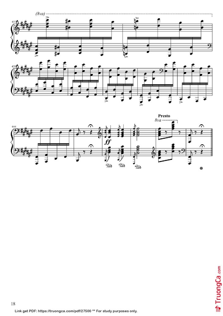 Page 18 of the piano sheet music PDF Piano – Hungarian Rhapsody No. 2 by Franz Liszt