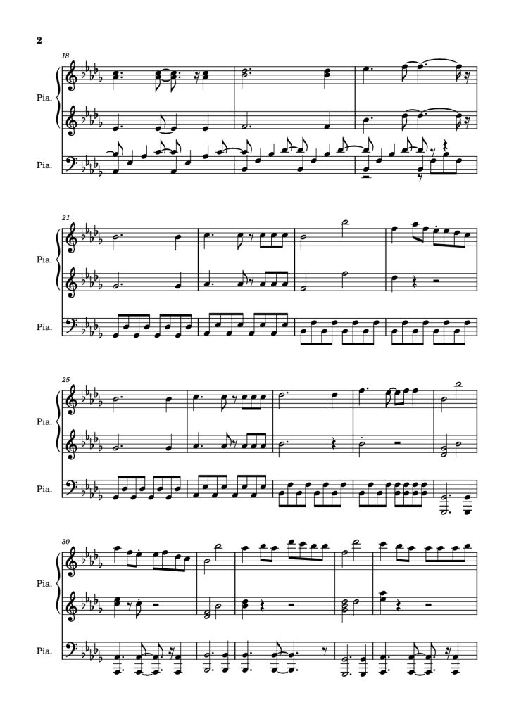 Page 2 of the piano sheet music PDF Piano – Hinkik - Time Leaper Piano by Undefined