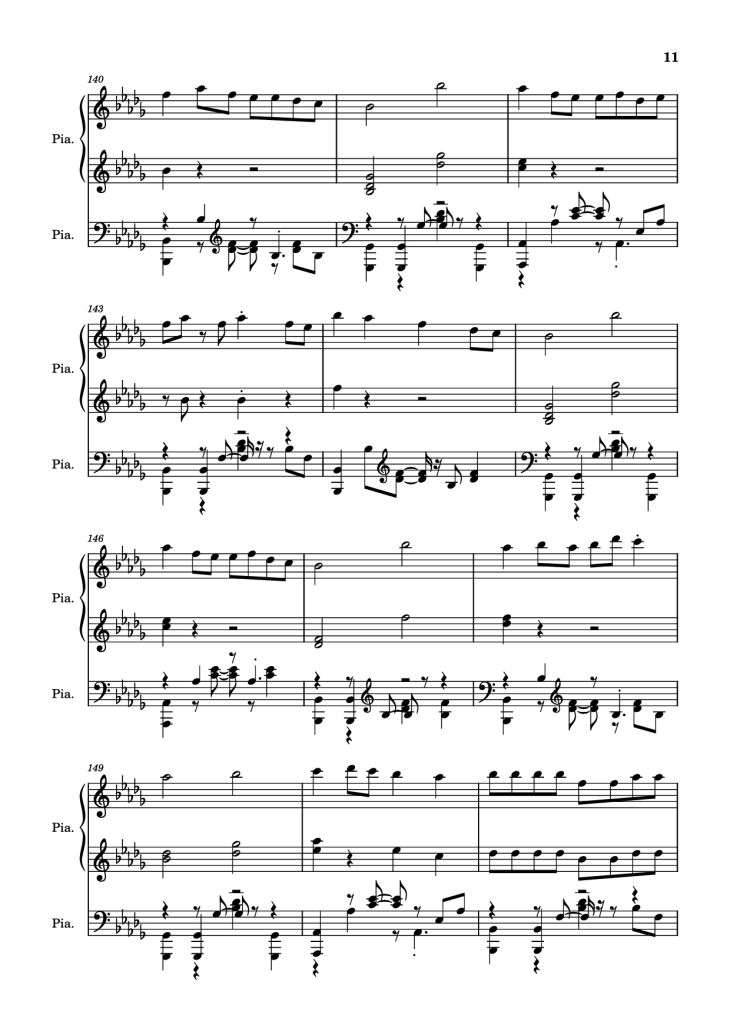 Page 11 of the piano sheet music PDF Piano – Hinkik - Time Leaper Piano by Undefined