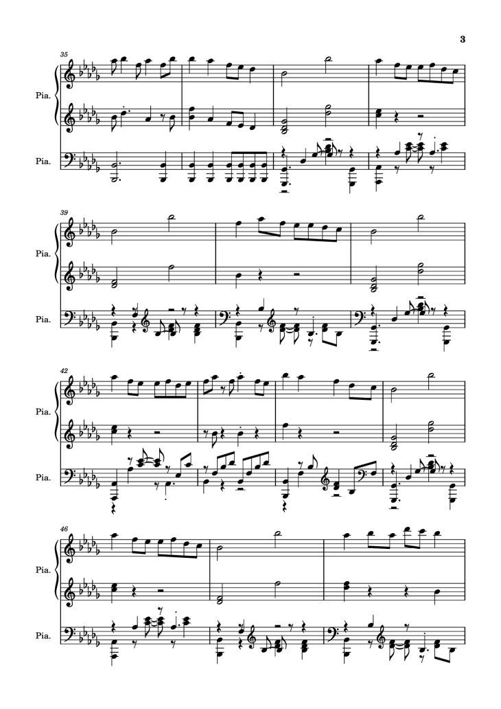 Page 3 of the piano sheet music PDF Piano – Hinkik - Time Leaper Piano by Undefined