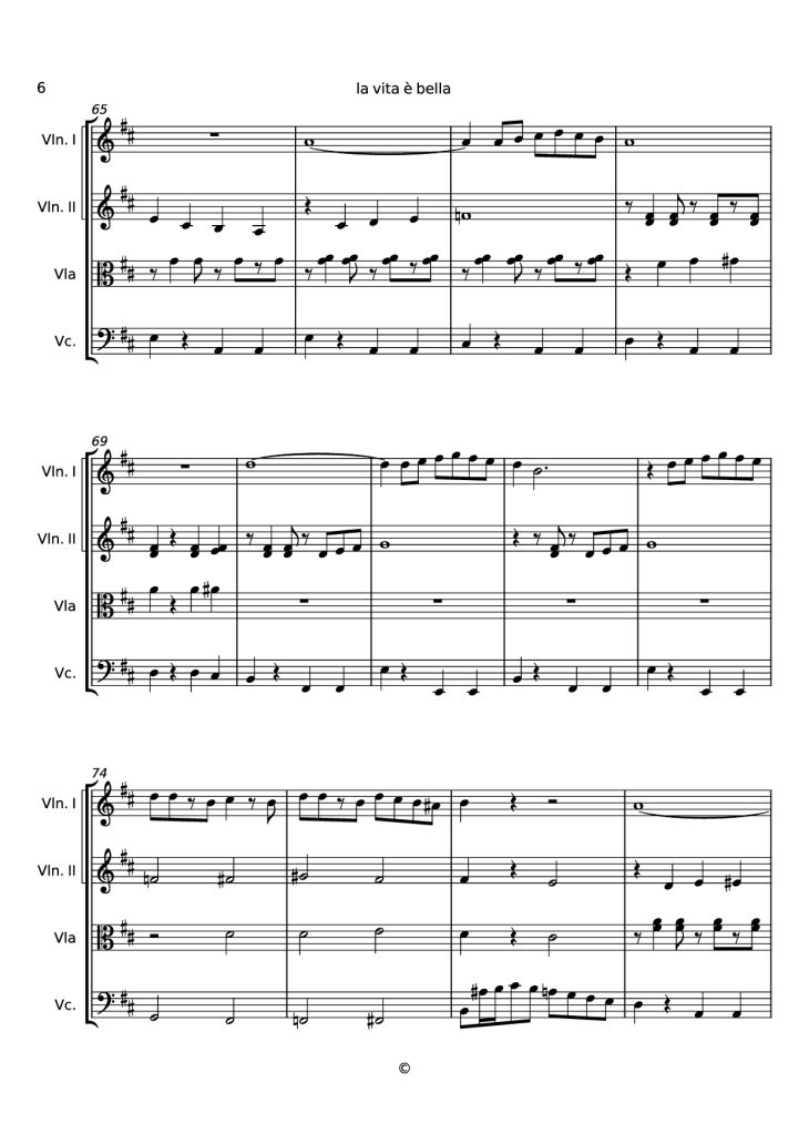 Page 6 of the piano sheet music PDF – la vita è bella Violin by Undefined