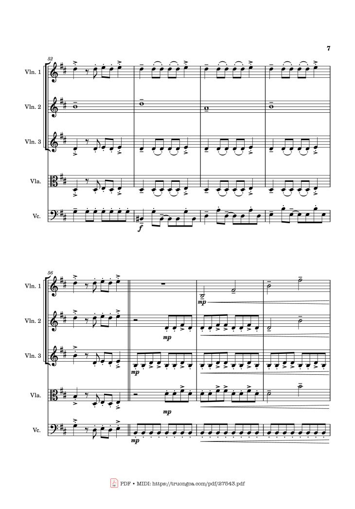 Page 7 of the piano sheet music PDF – APT. Violin by Bruno Mars & ROSÉ