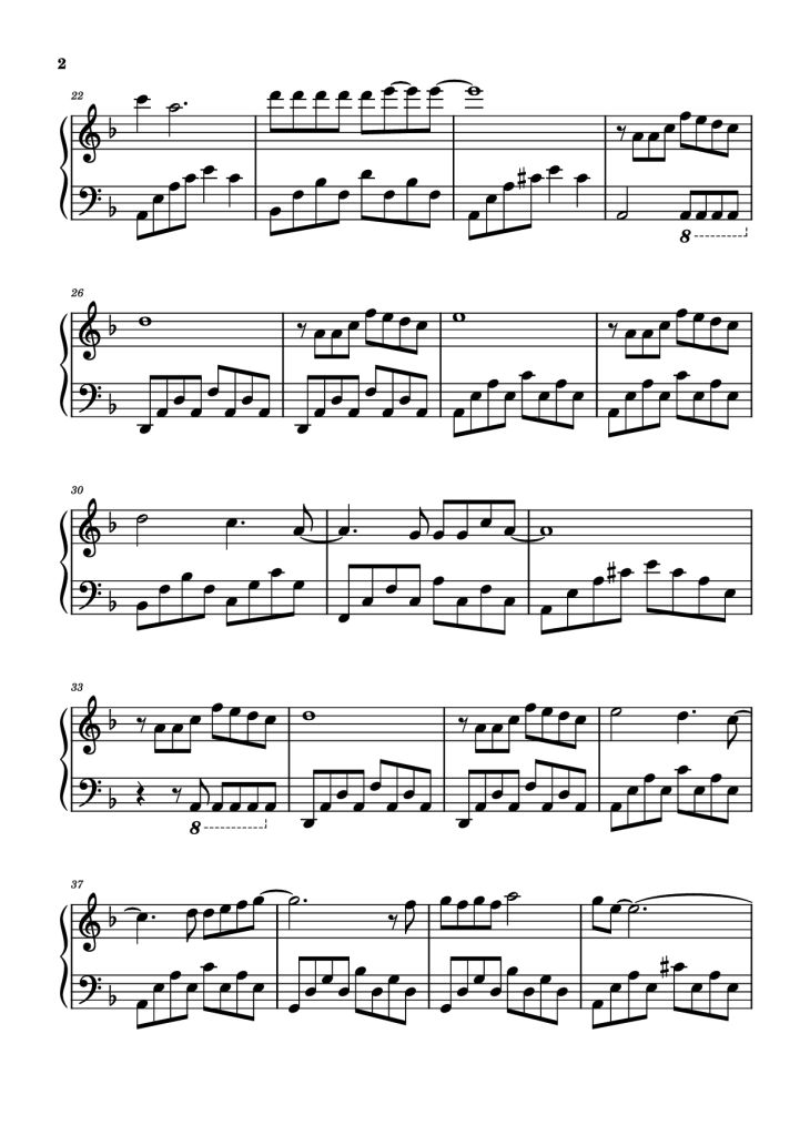 Page 2 of the piano sheet music PDF Piano – Xem Như Em Chẳng May Piano by Trung Ngon