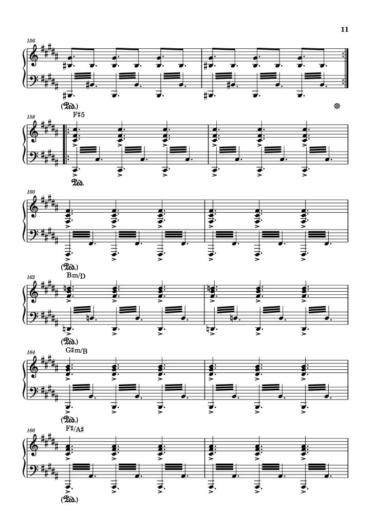Page 11 of the piano sheet music PDF – Rockets Fall On Rocket Falls Piano by Transcribed by: Sam Anderson