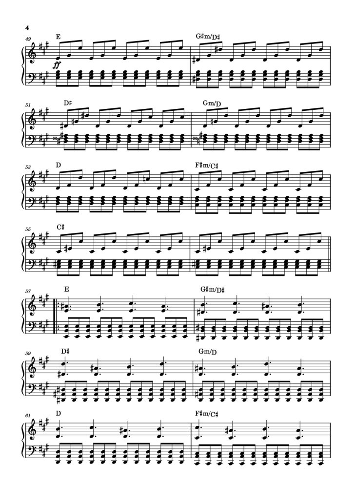 Page 4 of the piano sheet music PDF – Rockets Fall On Rocket Falls Piano by Transcribed by: Sam Anderson