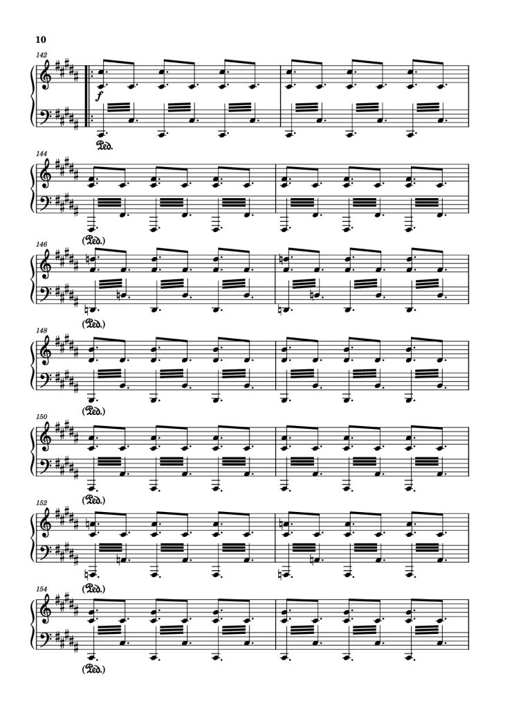 Page 10 of the piano sheet music PDF – Rockets Fall On Rocket Falls Piano by Transcribed by: Sam Anderson