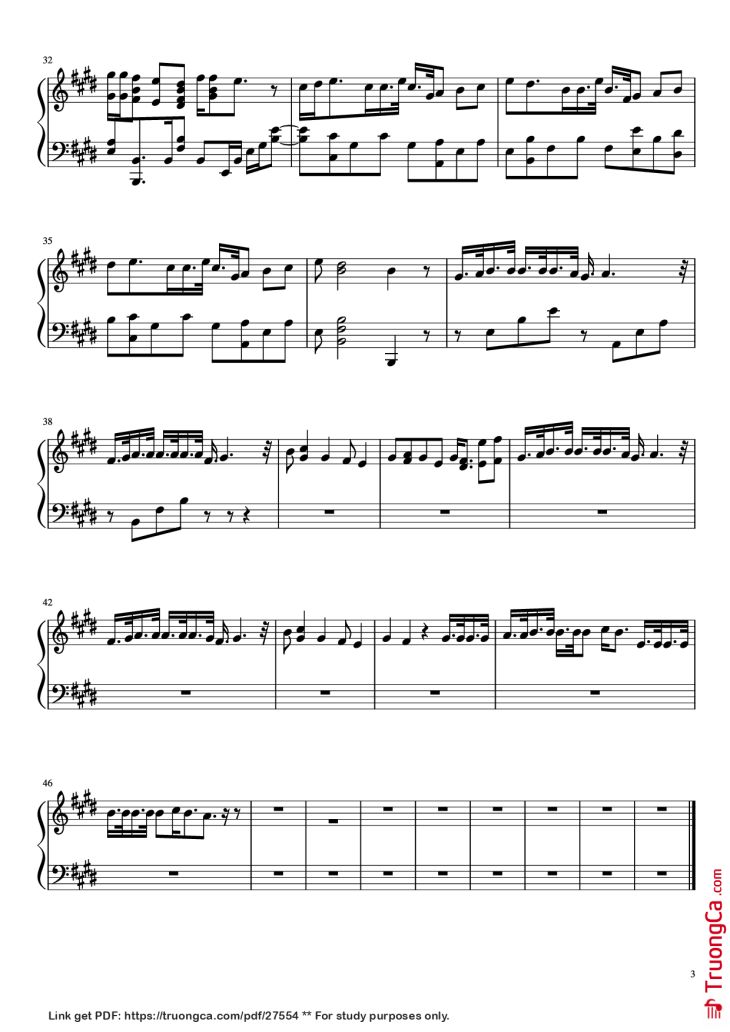Page 3 of the piano sheet music PDF Piano – Hello Mr My Yesterday Piano by Undefined