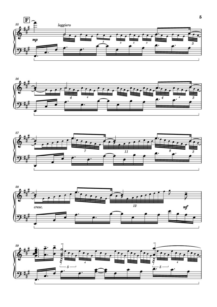 Page 5 of the piano sheet music PDF Piano – Call of Silence Piano by Original Music by Hiroyuki Sawano
