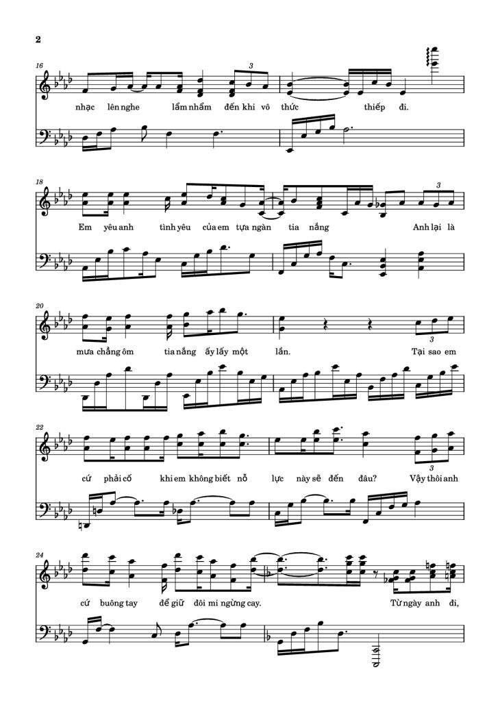 Page 2 of the piano sheet music PDF – Rồi Em Sẽ Gặp Một Chàng Trai Khác Piano by Hứa Kim Tuyền