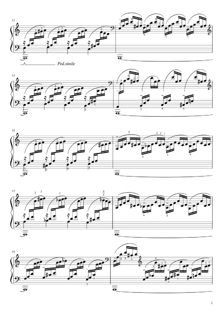 Page 2 of the piano sheet music PDF Piano – BWV 543 Piano by J.S. Bach (1685 - 1750