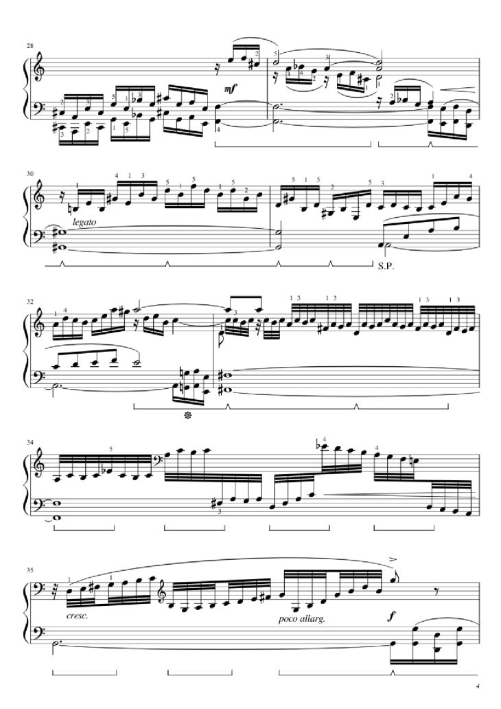 Page 4 of the piano sheet music PDF Piano – BWV 543 Piano by J.S. Bach (1685 - 1750