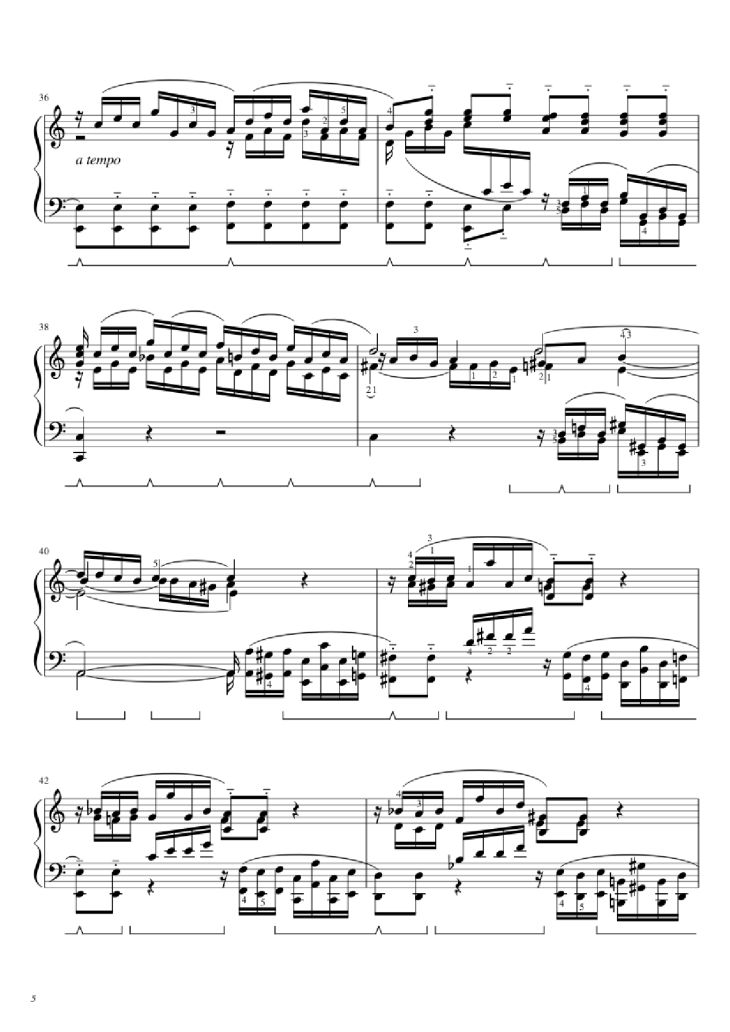 Page 5 of the piano sheet music PDF Piano – BWV 543 Piano by J.S. Bach (1685 - 1750