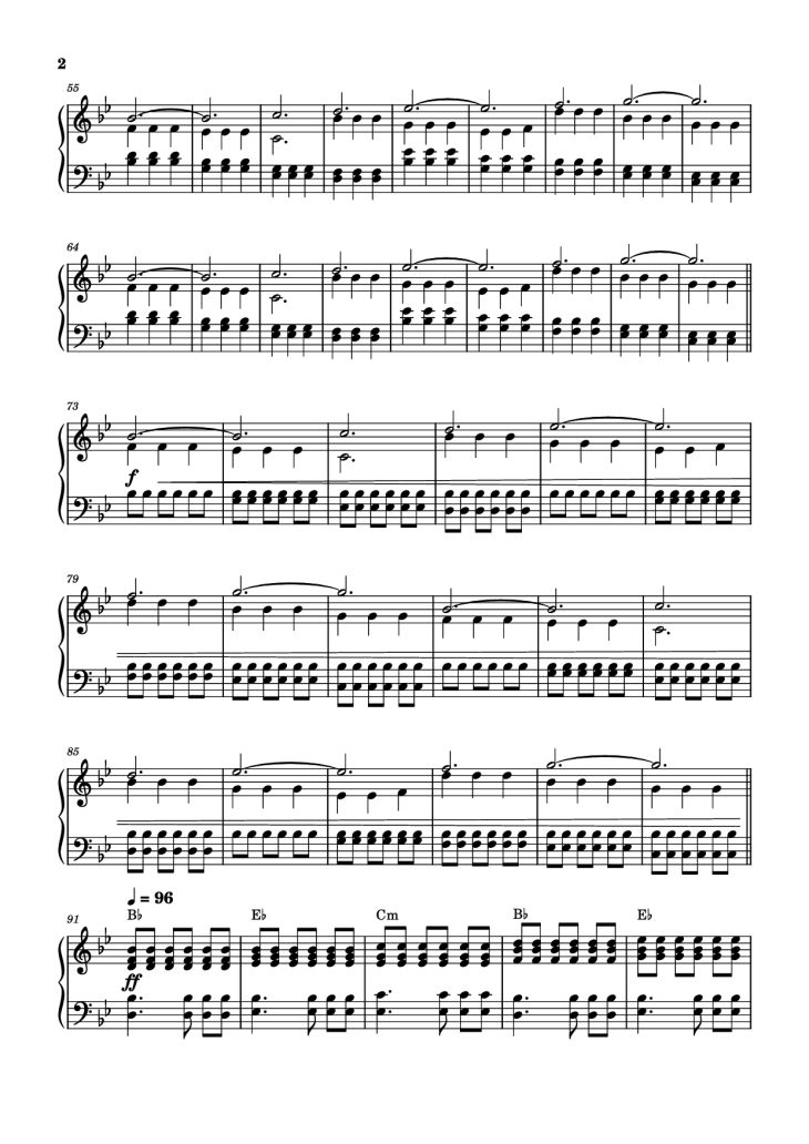 Page 2 of the piano sheet music PDF – Storm/Gathering Storm Piano by Transcribed by: Sam Anderson