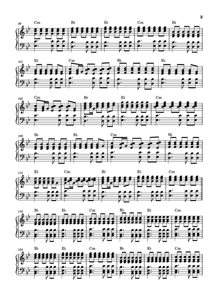 Page 3 of the piano sheet music PDF – Storm/Gathering Storm Piano by Transcribed by: Sam Anderson