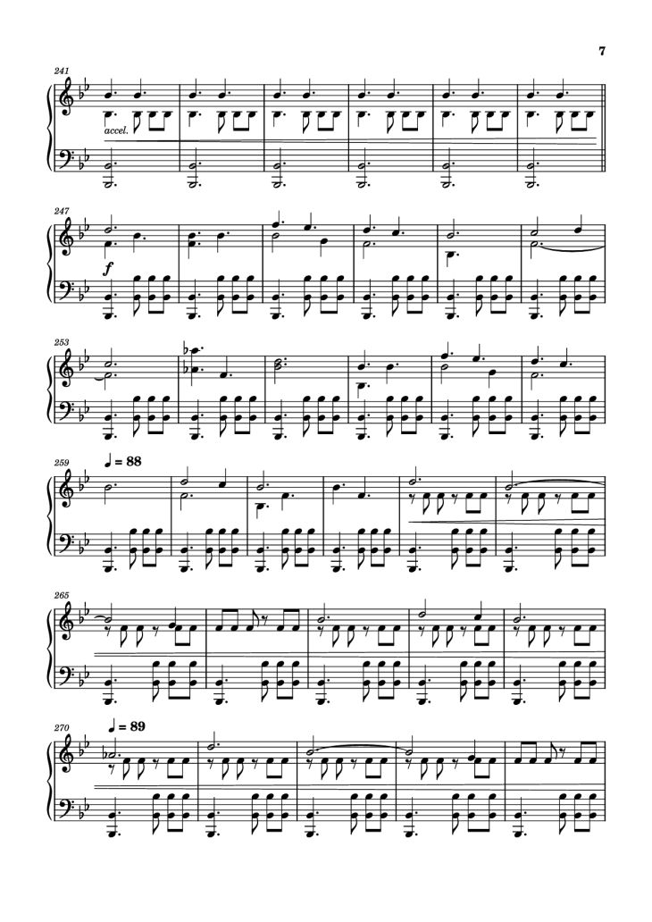 Page 7 of the piano sheet music PDF – Storm/Gathering Storm Piano by Transcribed by: Sam Anderson