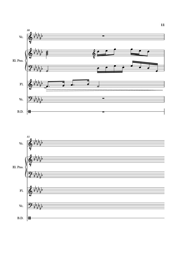 Page 11 of the piano sheet music PDF Piano Guitar Tab – Alone Again, Naturally Piano by Vulfmon (ft. Monica Martin