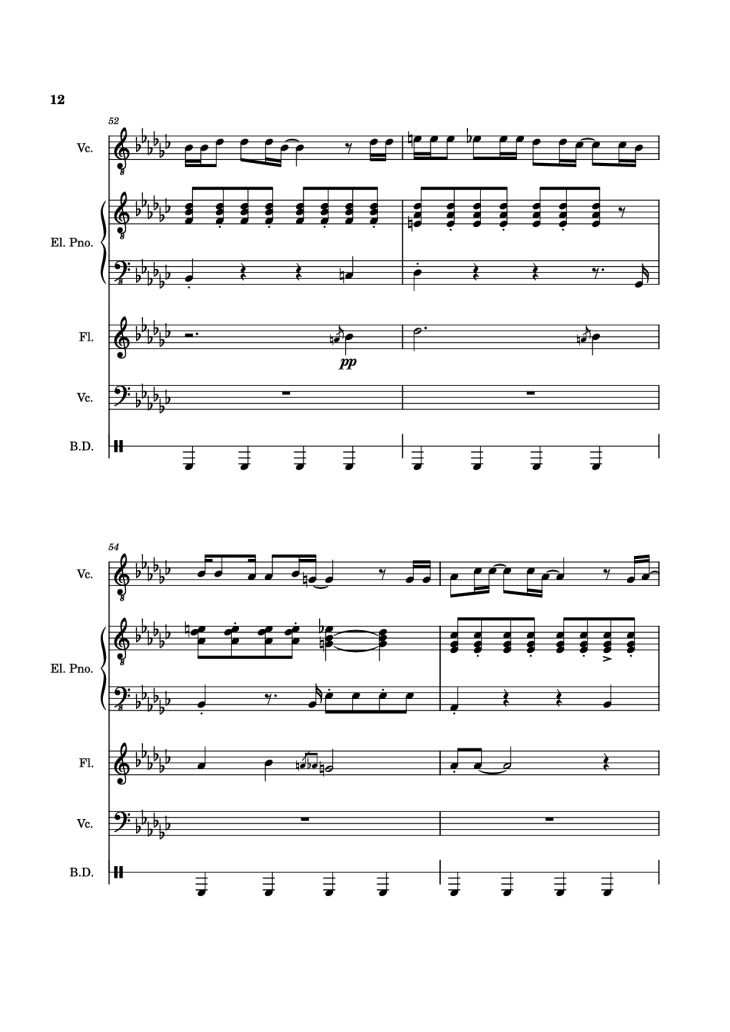 Page 12 of the piano sheet music PDF Piano Guitar Tab – Alone Again, Naturally Piano by Vulfmon (ft. Monica Martin