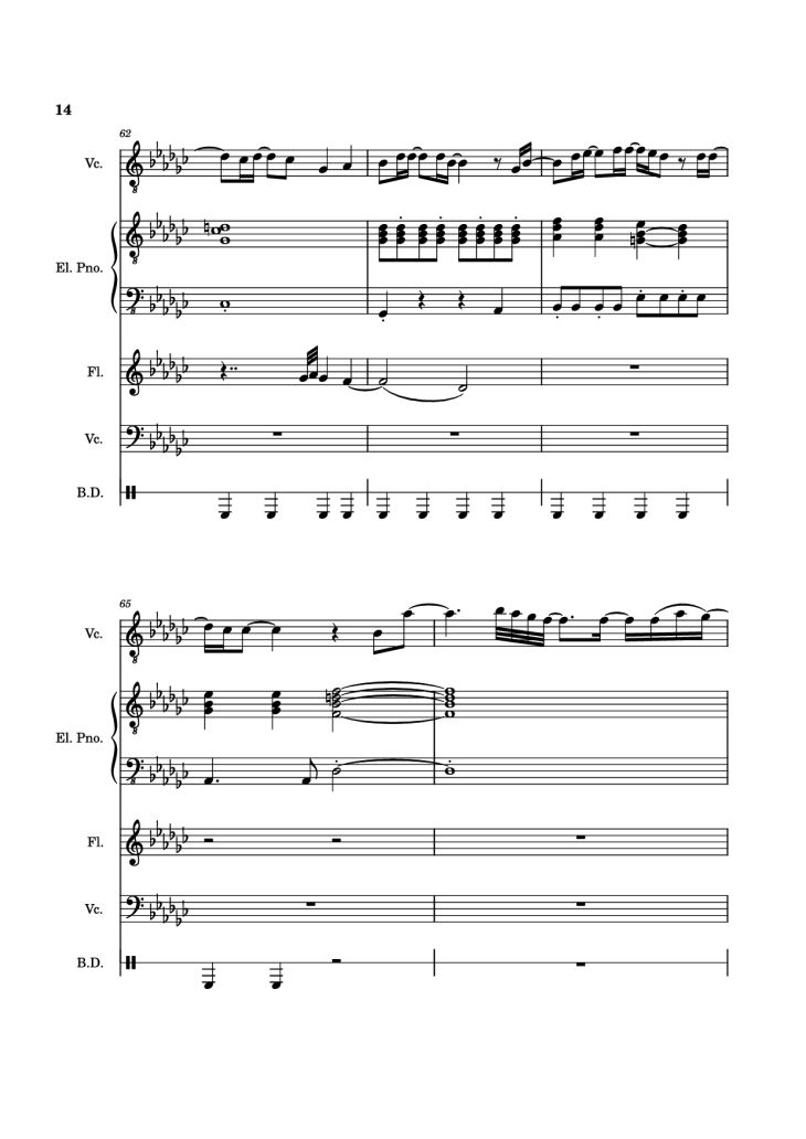 Page 14 of the piano sheet music PDF Piano Guitar Tab – Alone Again, Naturally Piano by Vulfmon (ft. Monica Martin