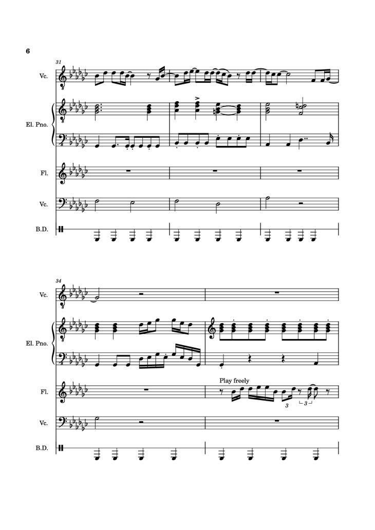 Page 6 of the piano sheet music PDF Piano Guitar Tab – Alone Again, Naturally Piano by Vulfmon (ft. Monica Martin