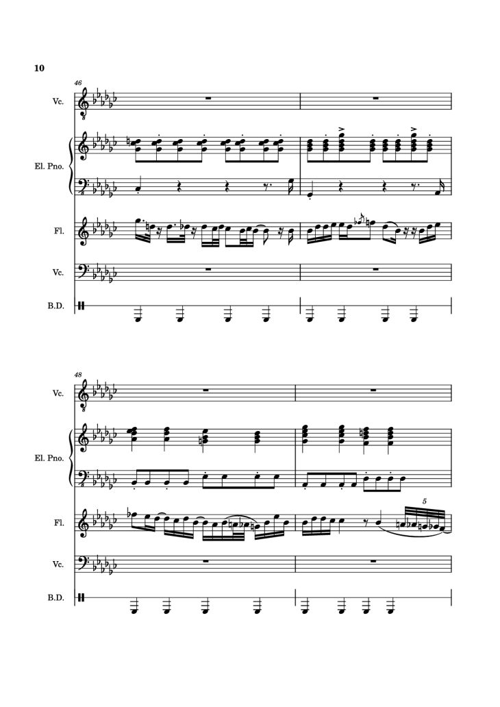 Page 10 of the piano sheet music PDF Piano Guitar Tab – Alone Again, Naturally Piano by Vulfmon (ft. Monica Martin