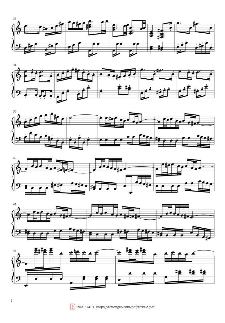 Page 2 of the piano sheet music PDF Piano – A Town with an Ocean View Piano (Advance) by Joe Hisaishi