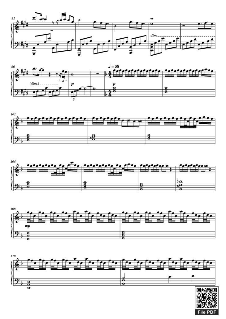 Page 3 of the piano sheet music PDF Piano – Liyue Medley Piano by Yu-Peng Chen
