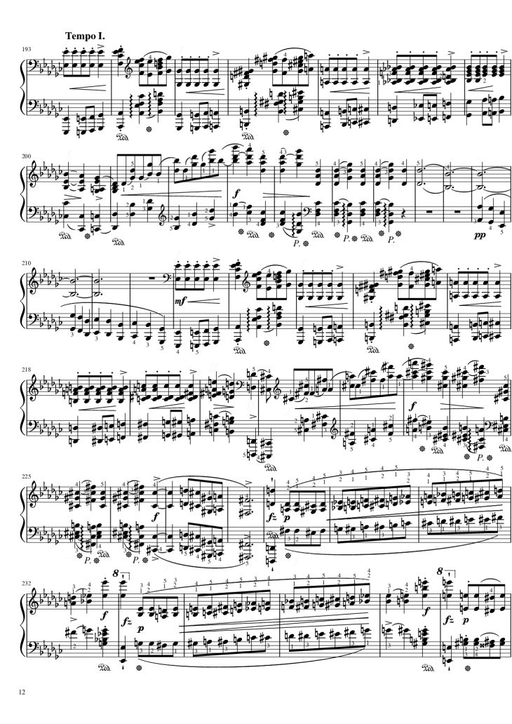 Page 12 of the piano sheet music PDF Piano – Funeral March Sonata No. 2 Op. 35 (Chopin) by Frédéric Chopin
