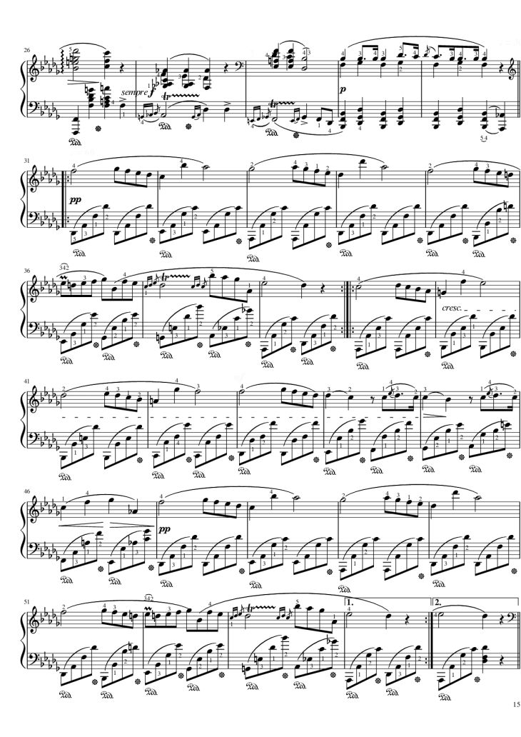 Page 15 of the piano sheet music PDF Piano – Funeral March Sonata No. 2 Op. 35 (Chopin) by Frédéric Chopin