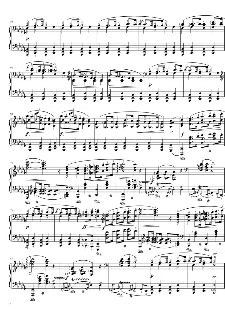 Page 16 of the piano sheet music PDF Piano – Funeral March Sonata No. 2 Op. 35 (Chopin) by Frédéric Chopin