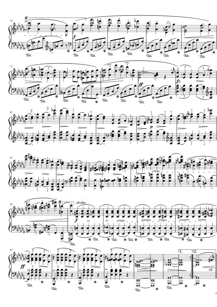 Page 3 of the piano sheet music PDF Piano – Funeral March Sonata No. 2 Op. 35 (Chopin) by Frédéric Chopin