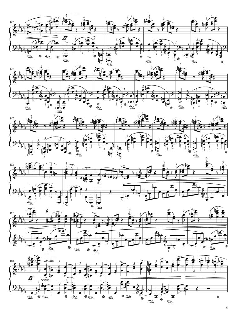 Page 5 of the piano sheet music PDF Piano – Funeral March Sonata No. 2 Op. 35 (Chopin) by Frédéric Chopin