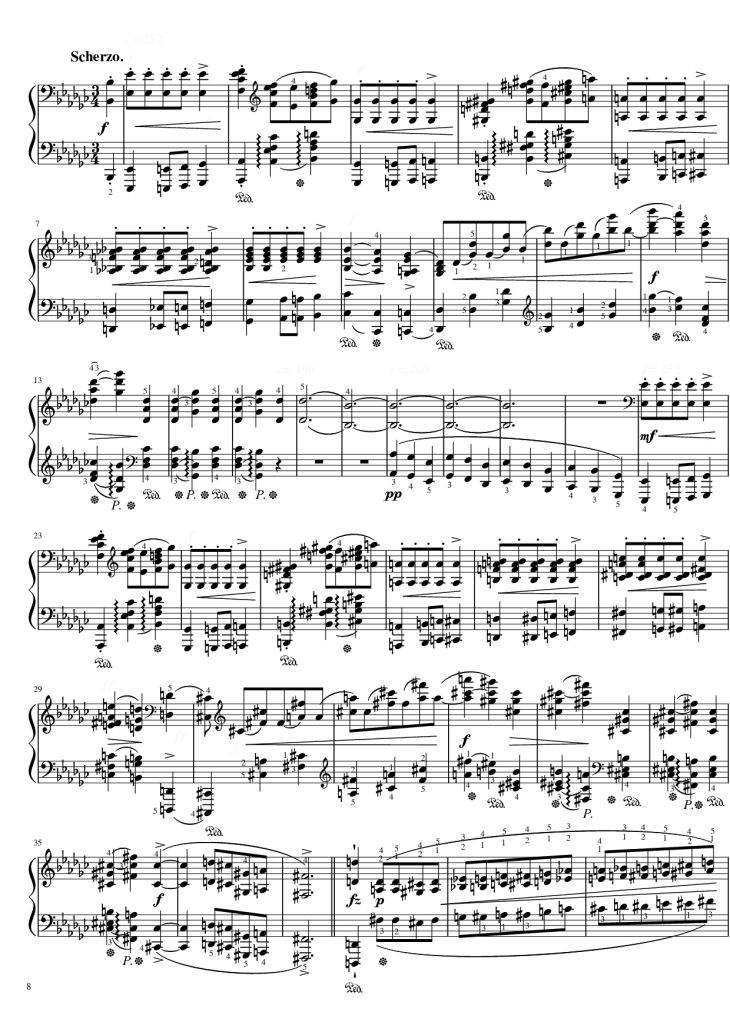 Page 8 of the piano sheet music PDF Piano – Funeral March Sonata No. 2 Op. 35 (Chopin) by Frédéric Chopin