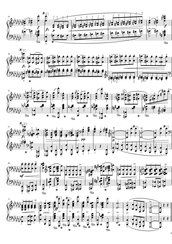 Page 9 of the piano sheet music PDF Piano – Funeral March Sonata No. 2 Op. 35 (Chopin) by Frédéric Chopin