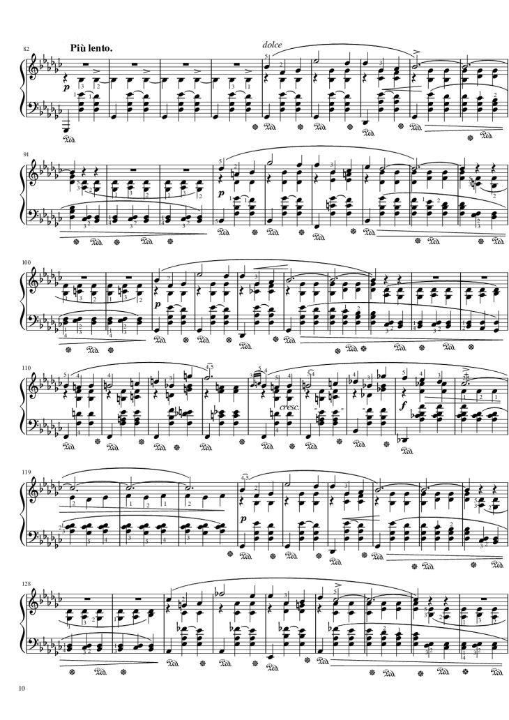 Page 10 of the piano sheet music PDF Piano – Funeral March Sonata No. 2 Op. 35 (Chopin) by Frédéric Chopin