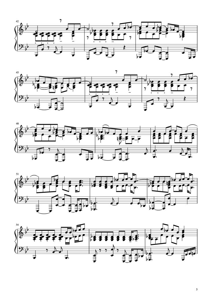 Page 5 of the piano sheet music PDF Piano – Sweet Love Piano by Anita Baker/Louis Johnson/Gary Bias