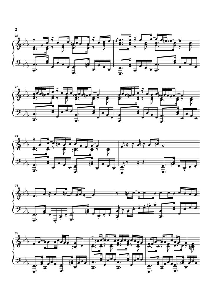 Page 2 of the piano sheet music PDF Piano – Nour El Ein Piano by Amr Diab