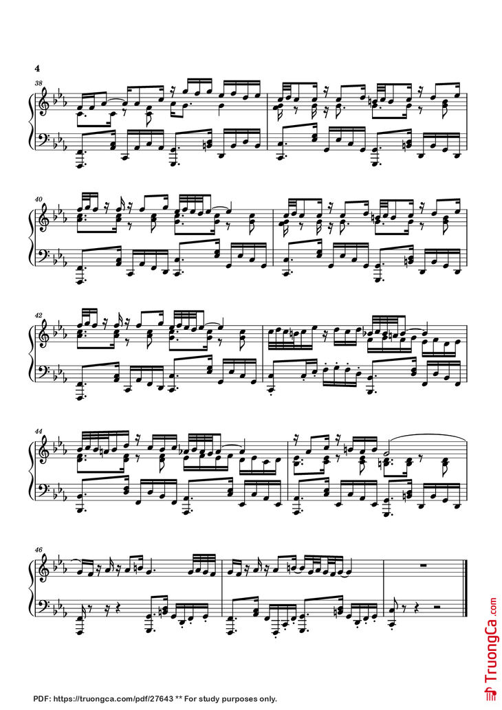 Page 4 of the piano sheet music PDF Piano – Nour El Ein Piano by Amr Diab