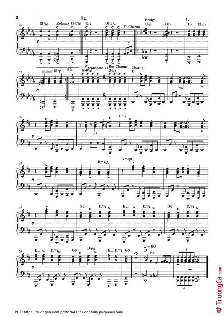 Page 2 of the piano sheet music PDF – How Much Do You Love Me? Piano by Kelsea Ballerini