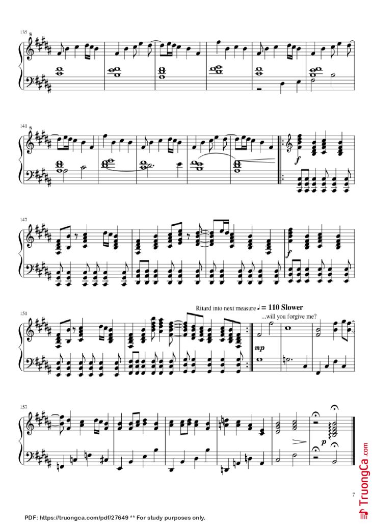 Page 7 of the piano sheet music PDF Piano – Hopes and Dreams/Save the World Piano by Toby Fox