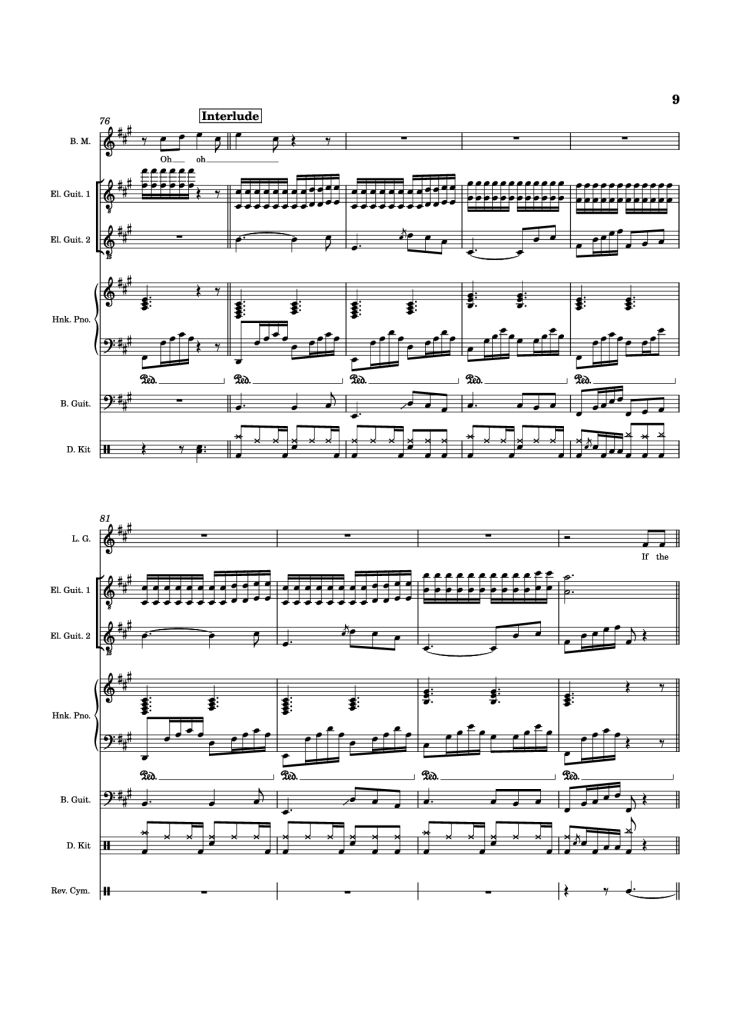 Page 9 of the piano sheet music PDF Piano Guitar Tab – Die With A Smile Piano by Arr. Keilani Bolhuis