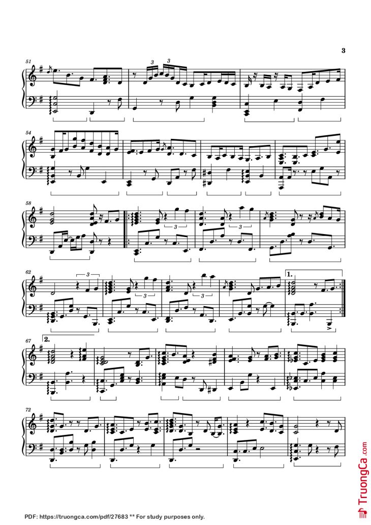 Page 3 of the piano sheet music PDF Piano – Open A Gate Piano by Izumi Hirotaka