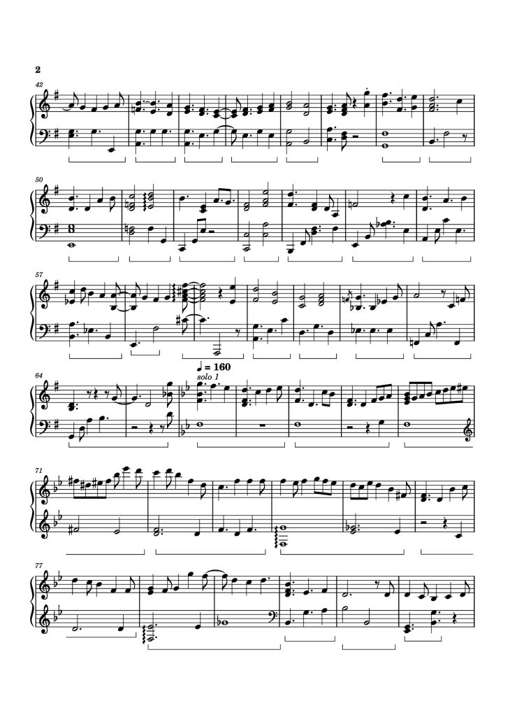 Page 2 of the piano sheet music PDF Piano – Takarajima|宝島 Piano by Izumi Hirotaka | 和泉宏隆