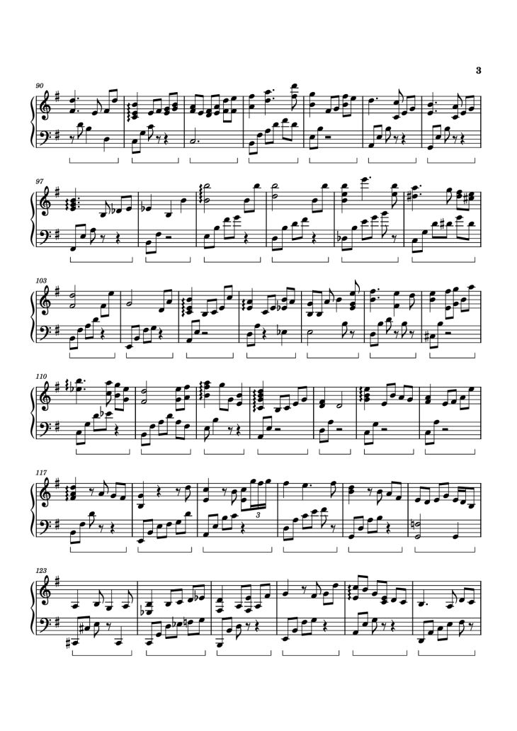 Page 3 of the piano sheet music PDF Piano – Memories of Alice Piano by Izumi Hirotaka