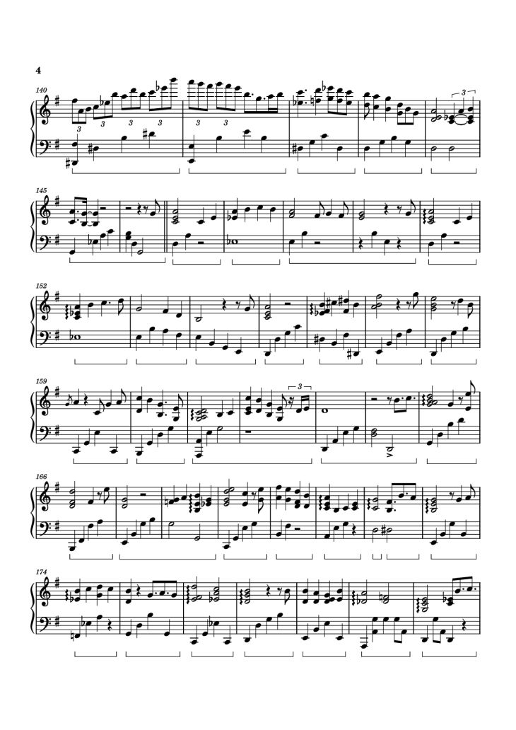 Page 4 of the piano sheet music PDF Piano – Forgotten Saga Piano by Izumi Hirotaka