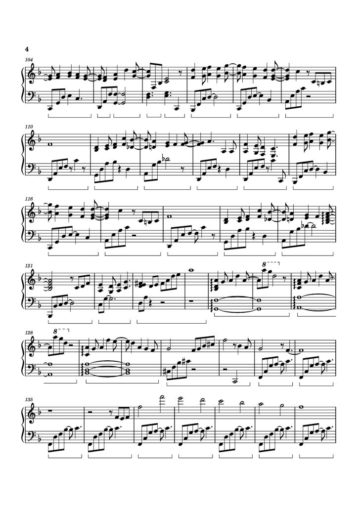 Page 4 of the piano sheet music PDF Piano – Blue Forest Piano by Izumi Hirotaka