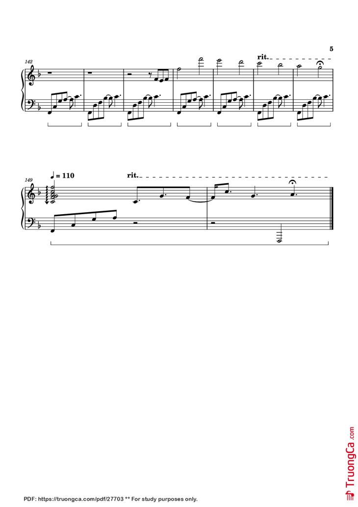 Page 5 of the piano sheet music PDF Piano – Blue Forest Piano by Izumi Hirotaka