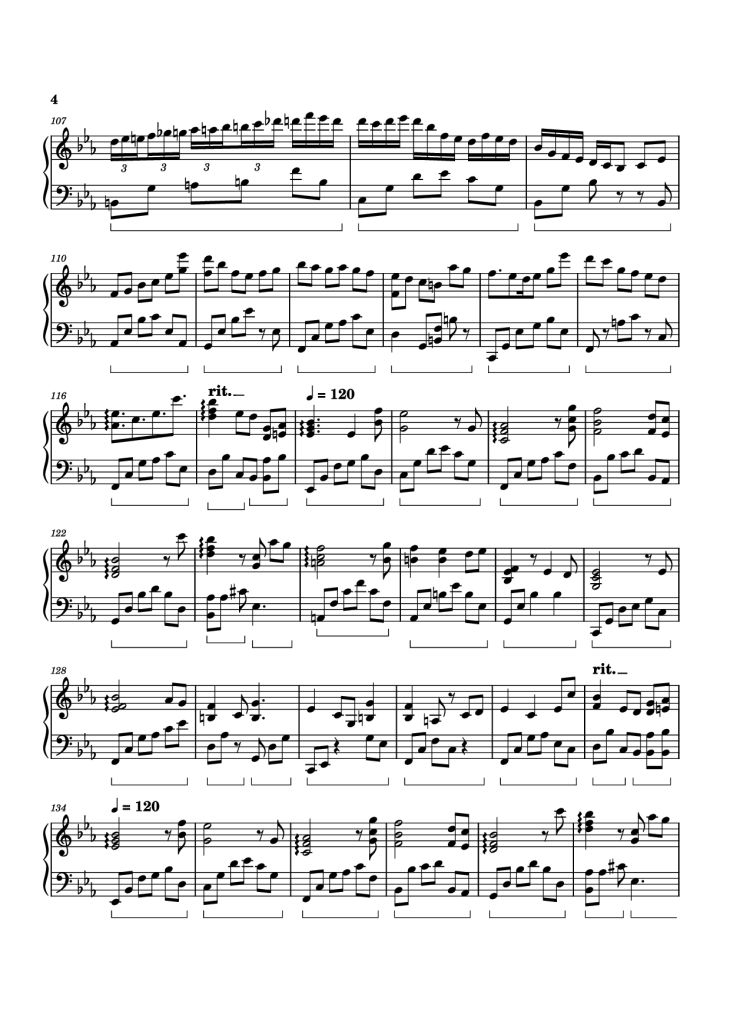 Page 4 of the piano sheet music PDF Piano – Heartland Piano by Izumi Hirotaka
