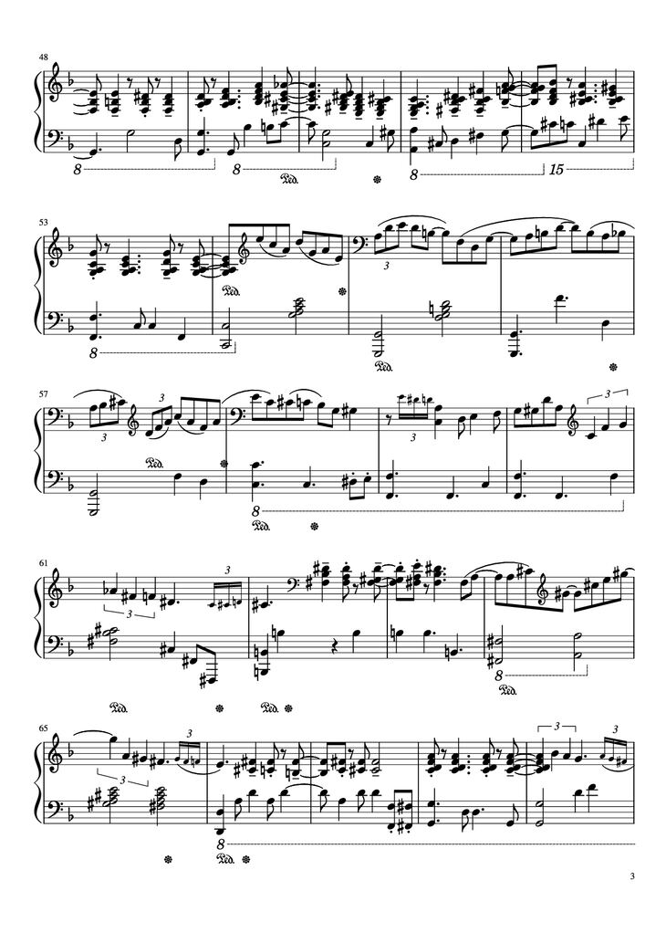 Page 3 of the piano sheet music PDF Piano – The Girl From Ipanema Piano by Variant by : Wayne Wheeler